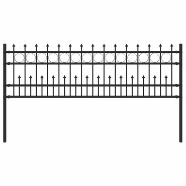 vidaXL Spike-Ringzaun Schwarz 200 x 130 cm Pulverbeschichteter Stahl