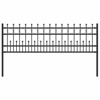vidaXL Spike-Ringzaun Schwarz 200 x 130 cm Pulverbeschichteter Stahl