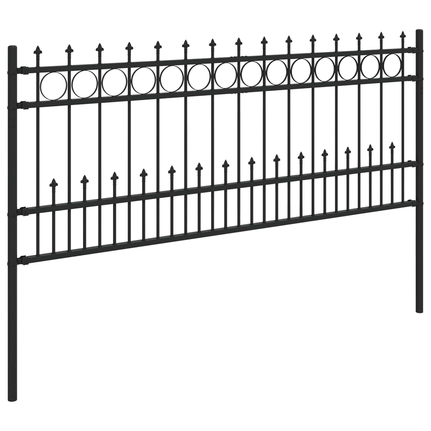 Spike-Ringzaun Schwarz 200 x 130 cm Pulverbeschichteter Stahl