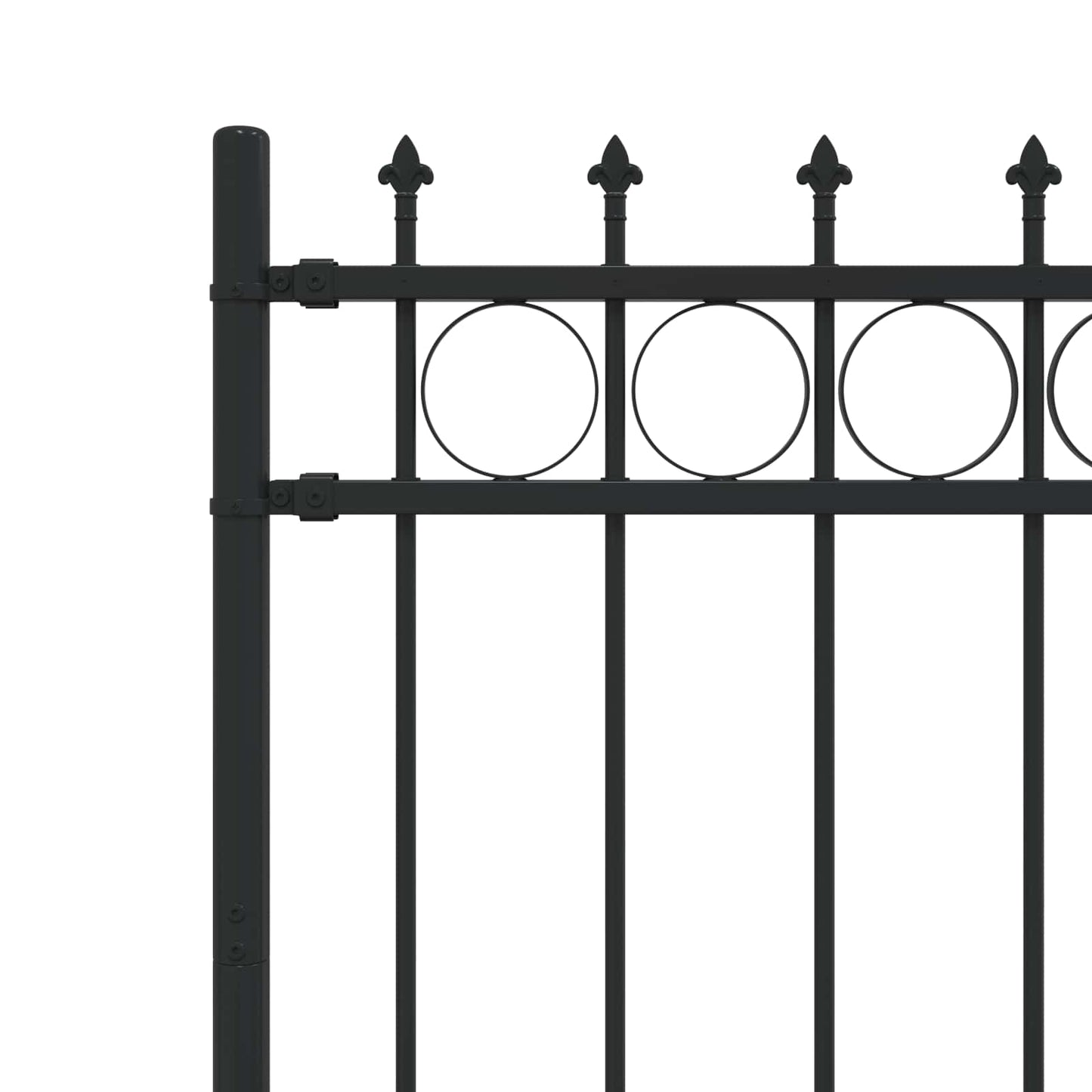 vidaXL Spike-Ringzaun Schwarz 200 x 150 cm Pulverbeschichteter Stahl
