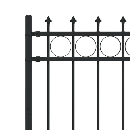 vidaXL Spike-Ringzaun Schwarz 200 x 150 cm Pulverbeschichteter Stahl