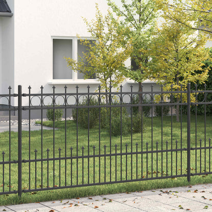 vidaXL Spike-Ringzaun Schwarz 200 x 150 cm Pulverbeschichteter Stahl