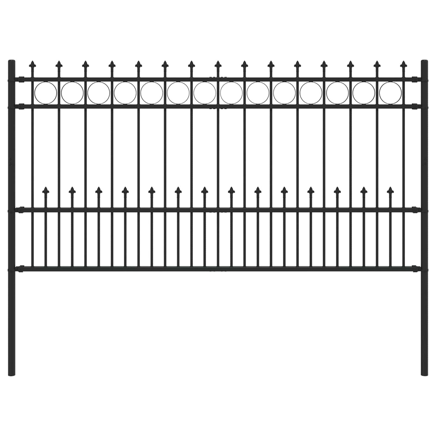vidaXL Spike-Ringzaun Schwarz 200 x 150 cm Pulverbeschichteter Stahl