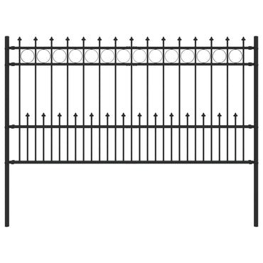 vidaXL Spike-Ringzaun Schwarz 200 x 150 cm Pulverbeschichteter Stahl