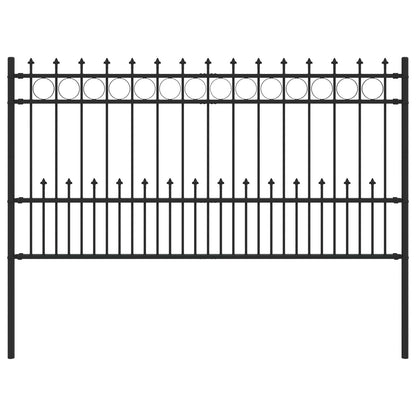 vidaXL Spike-Ringzaun Schwarz 200 x 150 cm Pulverbeschichteter Stahl
