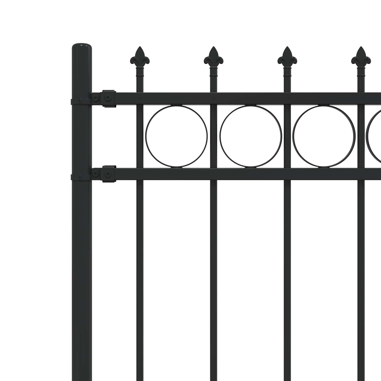 vidaXL Spike-Ringzaun Schwarz 200 x 130 cm Pulverbeschichteter Stahl