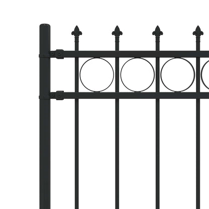 vidaXL Spike-Ringzaun Schwarz 200 x 130 cm Pulverbeschichteter Stahl
