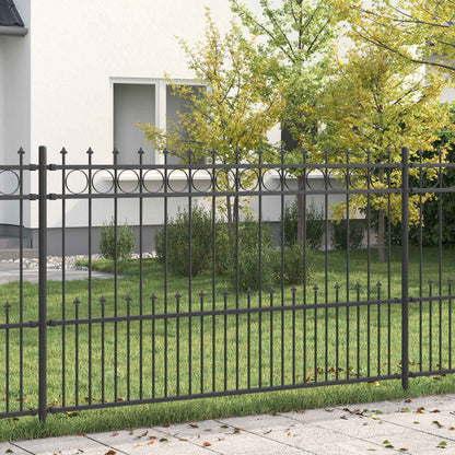 vidaXL Spike-Ringzaun Schwarz 200 x 130 cm Pulverbeschichteter Stahl