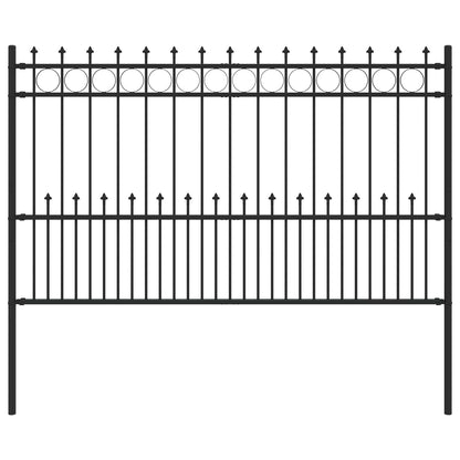 vidaXL Spike-Ringzaun Schwarz 200 x 130 cm Pulverbeschichteter Stahl