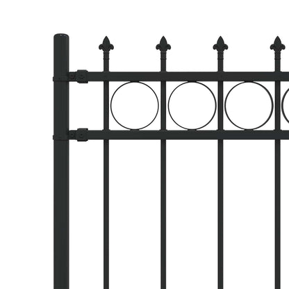 vidaXL Spike-Ringzaun Schwarz 200 x 200 cm Pulverbeschichteter Stahl