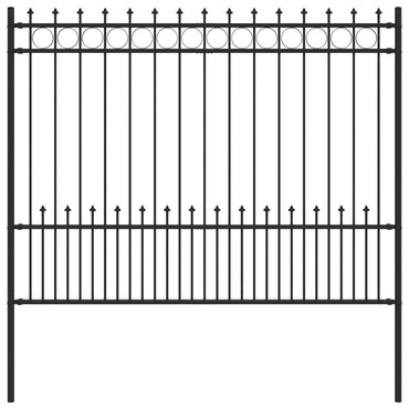 vidaXL Spike-Ringzaun Schwarz 200 x 200 cm Pulverbeschichteter Stahl