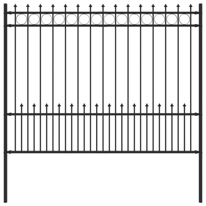 vidaXL Spike-Ringzaun Schwarz 200 x 200 cm Pulverbeschichteter Stahl