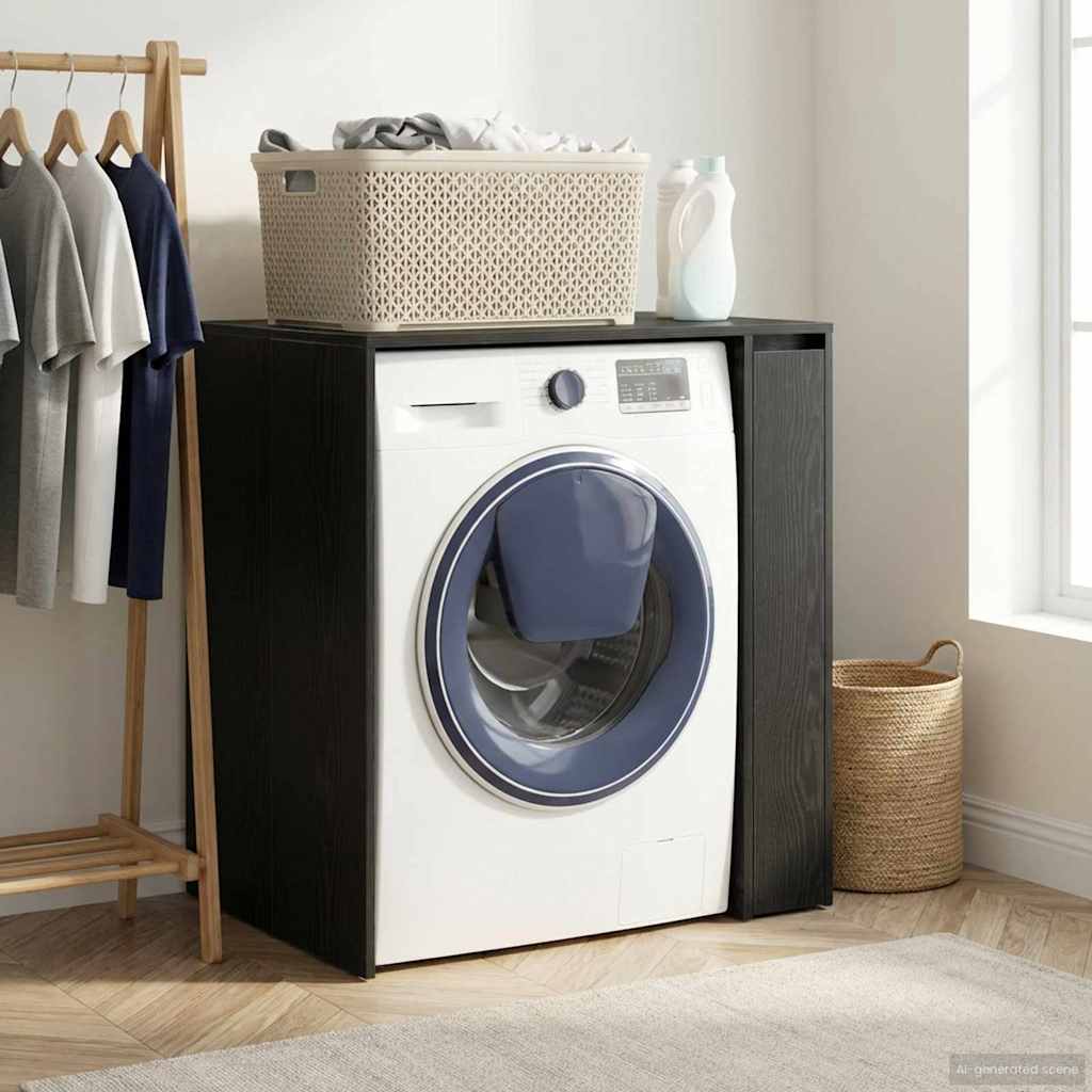 vidaXL Waschmaschinen-Schrank Schwarz Eichen-Optik 87 x 60 x 89 cm