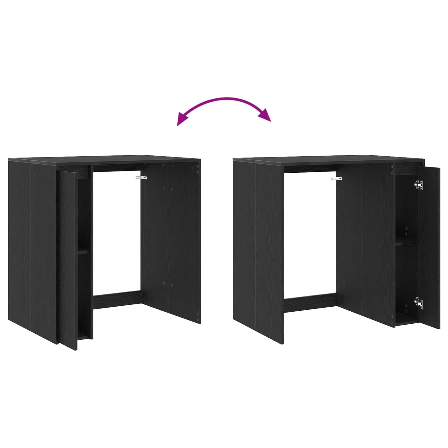 vidaXL Waschmaschinen-Schrank Schwarz Eichen-Optik 87 x 60 x 89 cm