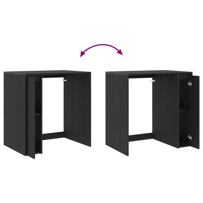 vidaXL Waschmaschinen-Schrank Schwarz Eichen-Optik 87 x 60 x 89 cm