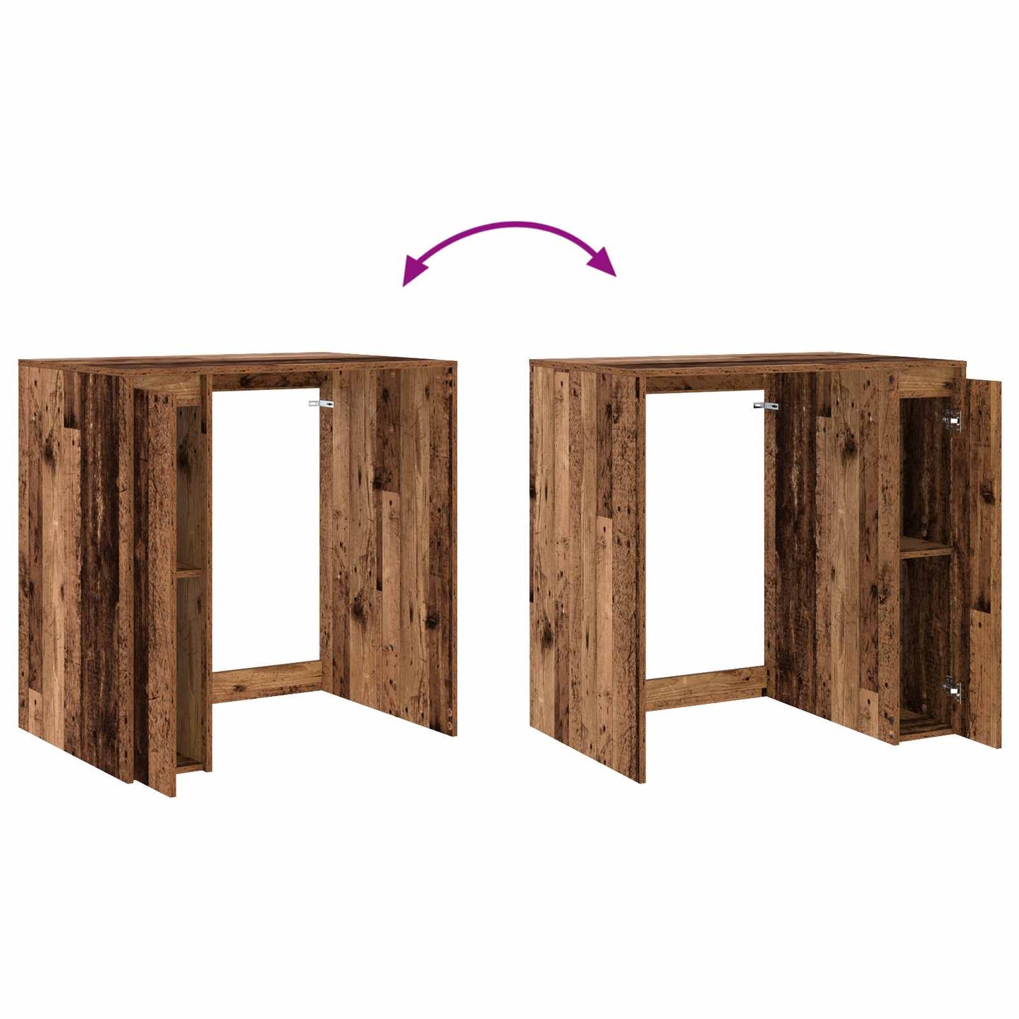 vidaXL Waschmaschinen-Schrank Altholz 87 x 60 x 89 cm Holzwerkstoff