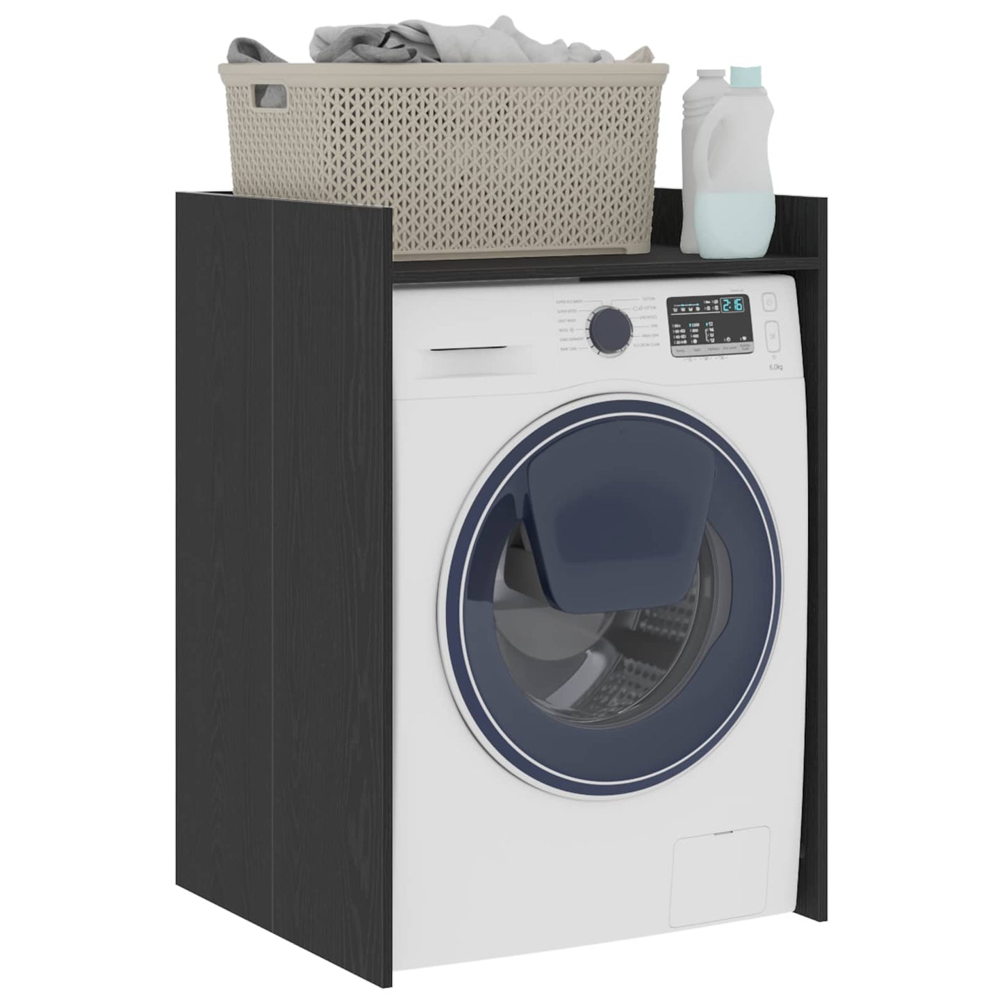 vidaXL Waschmaschinen-Schrank Schwarz Eichen-Optik 67,5 x 62 x 97 cm