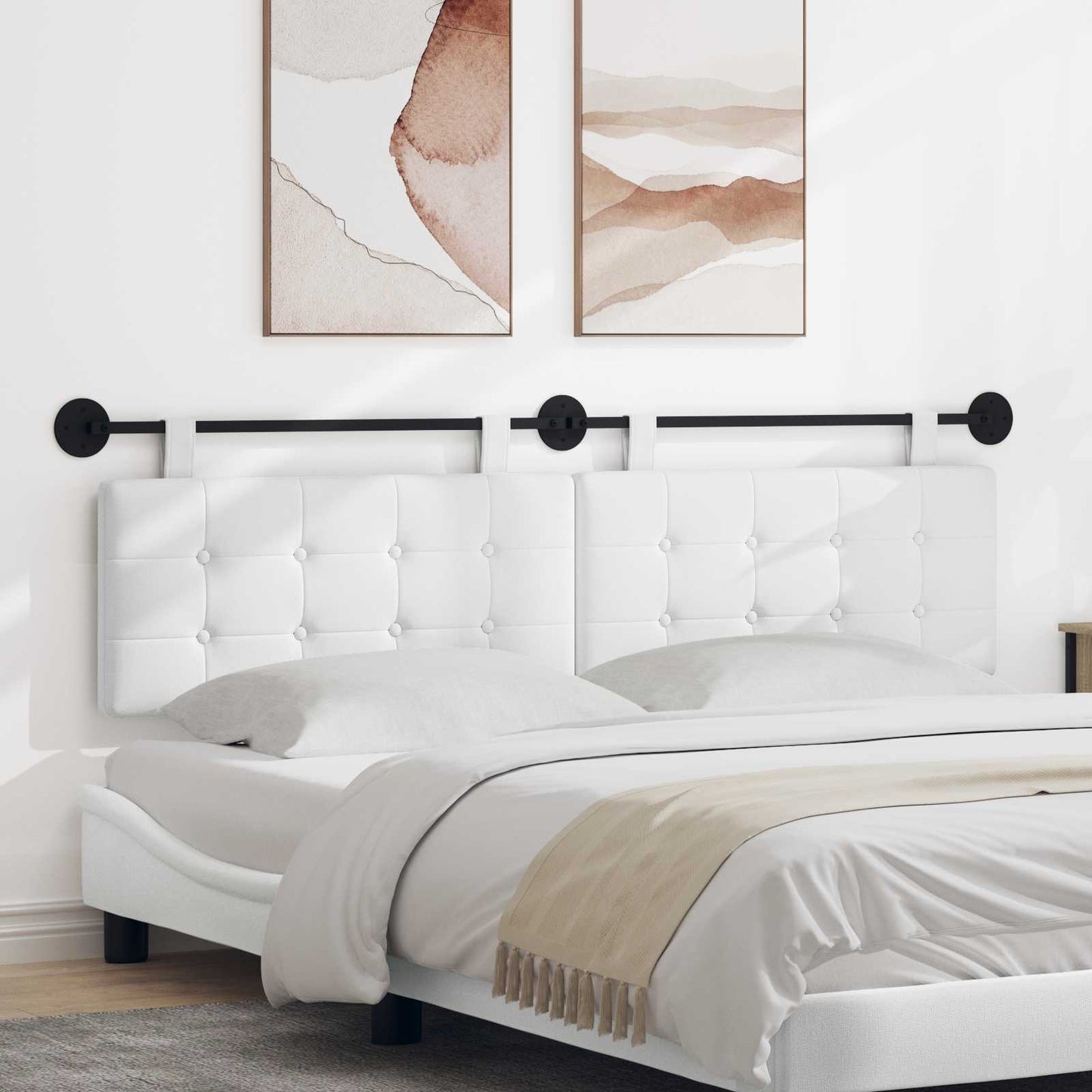 Hängevorderseite Wandmontiert Weiß 190 x 55 x 5 cm Stoff