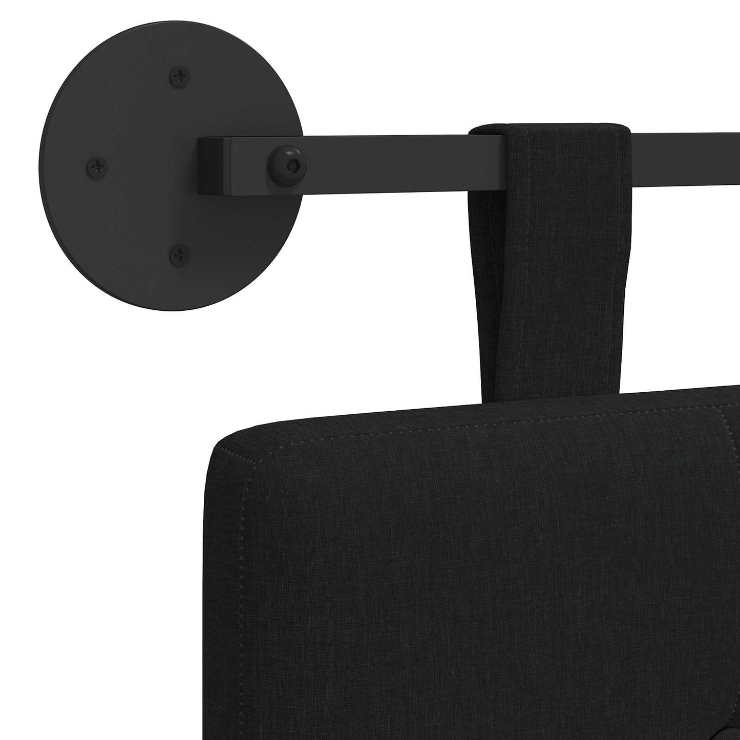 Hängevorderseite Wandmontiert Schwarz 210 x 55 x 5 cm Stoff