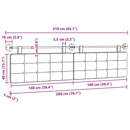 Hängevorderseite Weinrot 210 x 55 x 5 cm Kunstleder