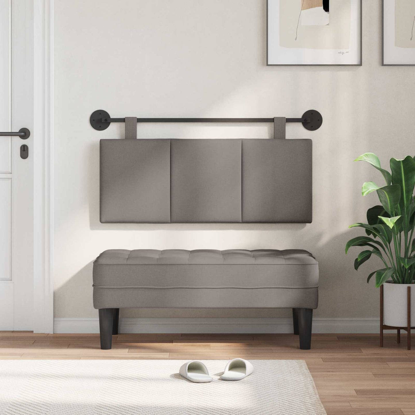 Hängevorderseite Wandmontiert Taupe 110 x 55 x 5 cm Stoff