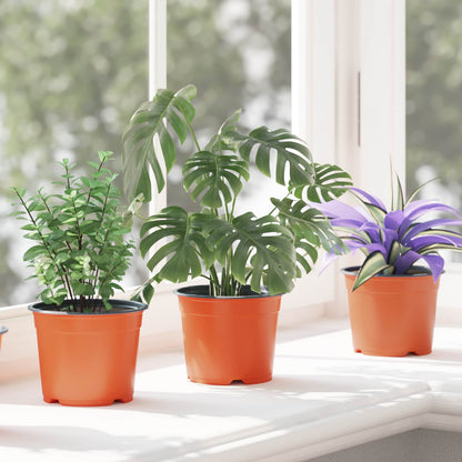 vidaXL Blumentopf 50 pcs Terrakotta Ø 15 x 12,5 cm Kunststoff