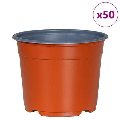 vidaXL Blumentopf 50 pcs Terrakotta Ø 15 x 12,5 cm Kunststoff