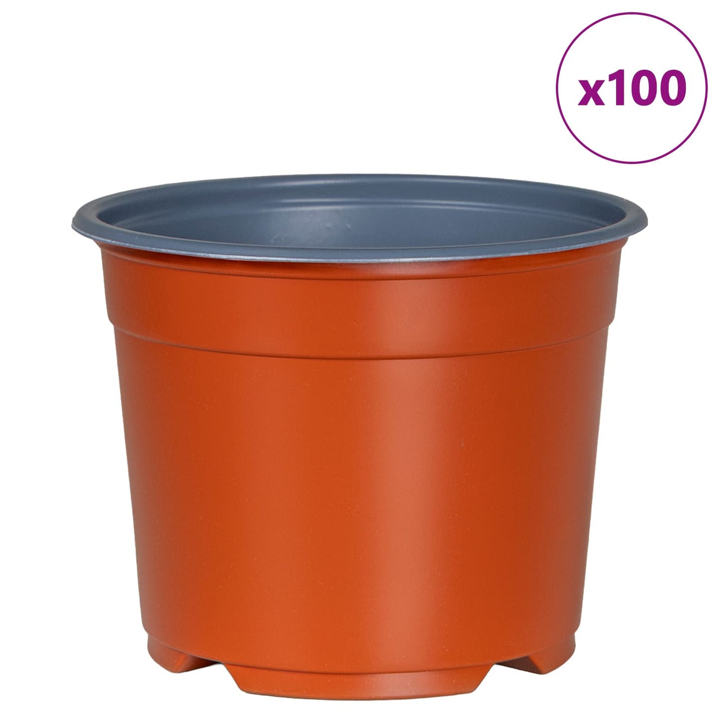 vidaXL Blumentopf 100 pcs Terrakotta Ø 15 x 12,5 cm Kunststoff