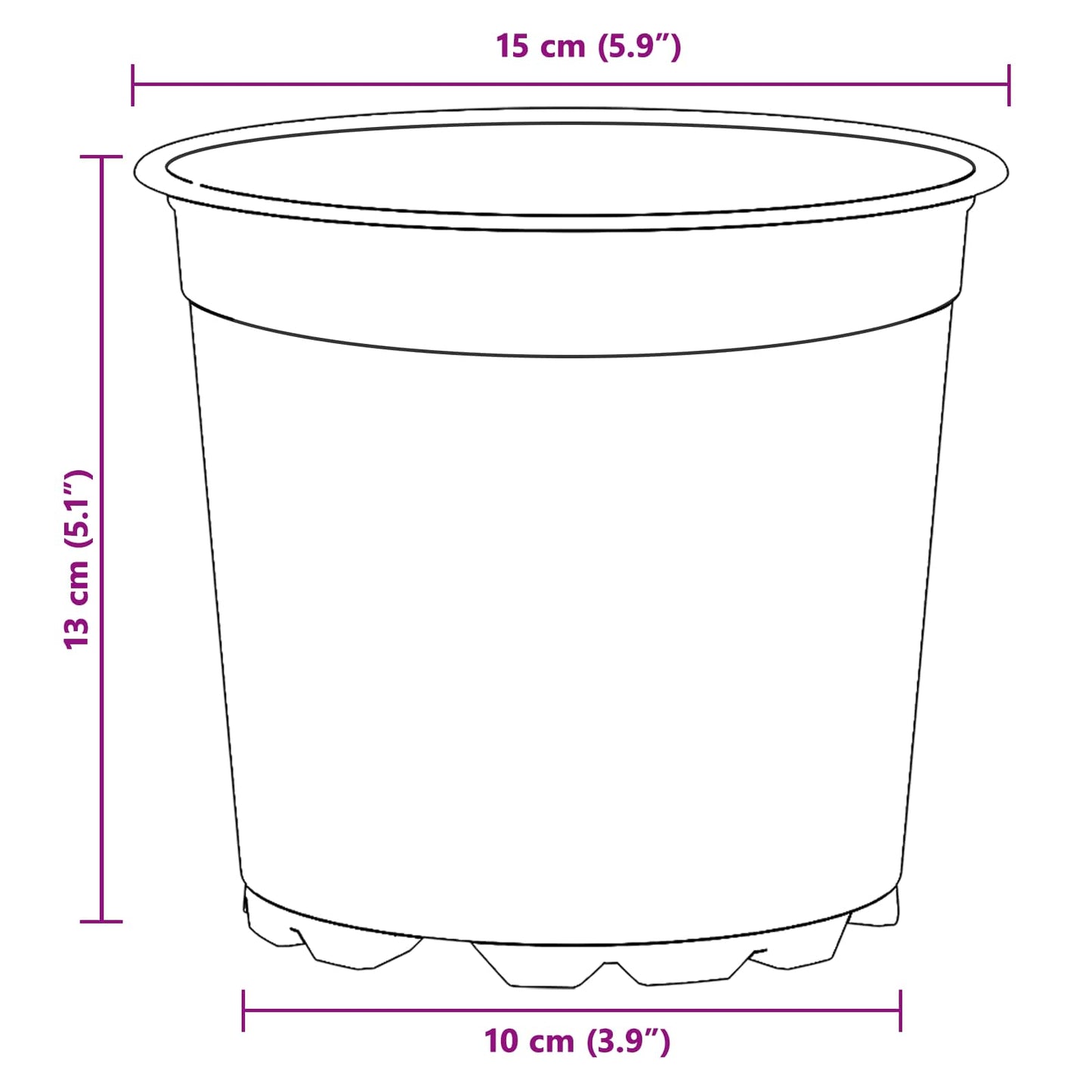 vidaXL Blumentopf 100 pcs Terrakotta Ø 15 x 13 cm Kunststoff