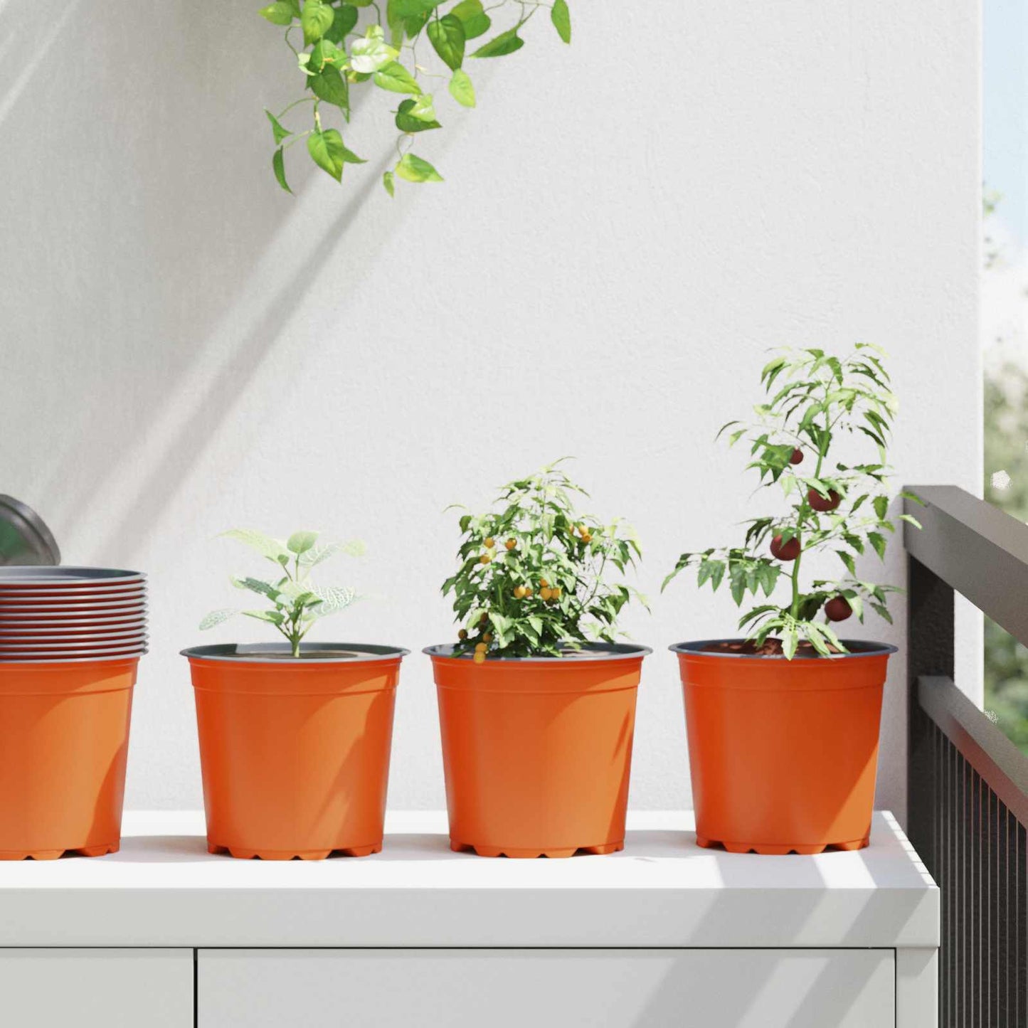vidaXL Blumentopf 200 pcs Terrakotta Ø 15 x 13 cm Kunststoff