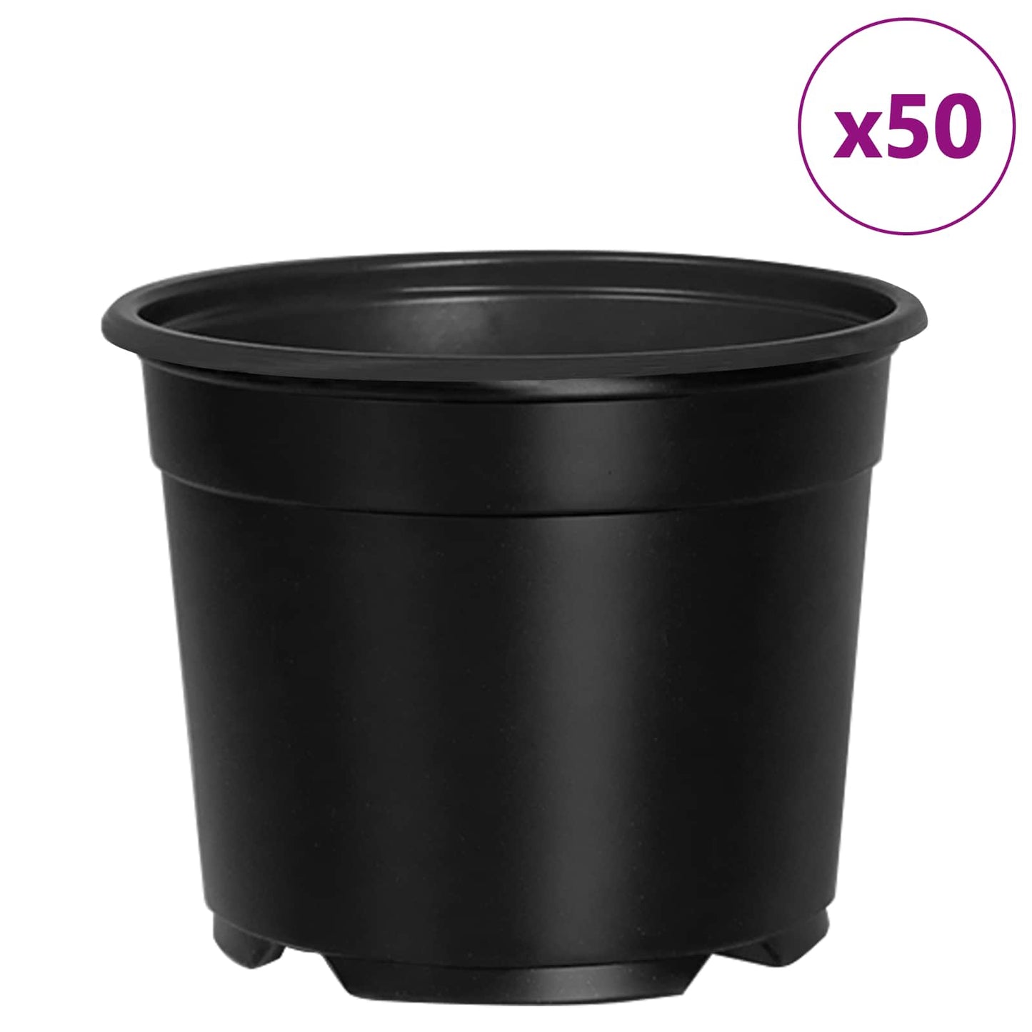 vidaXL Blumentopf 50 pcs Schwarz Ø 15 x 12,5 cm Kunststoff