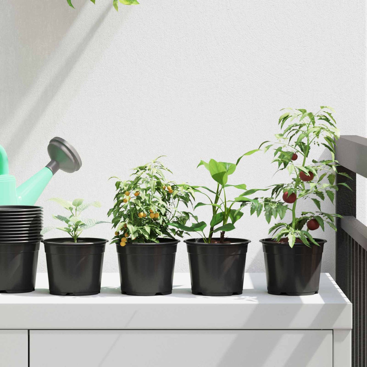 vidaXL Pot de fleurs 200 pcs Noir Ø 15 x 12,5 cm Plastique