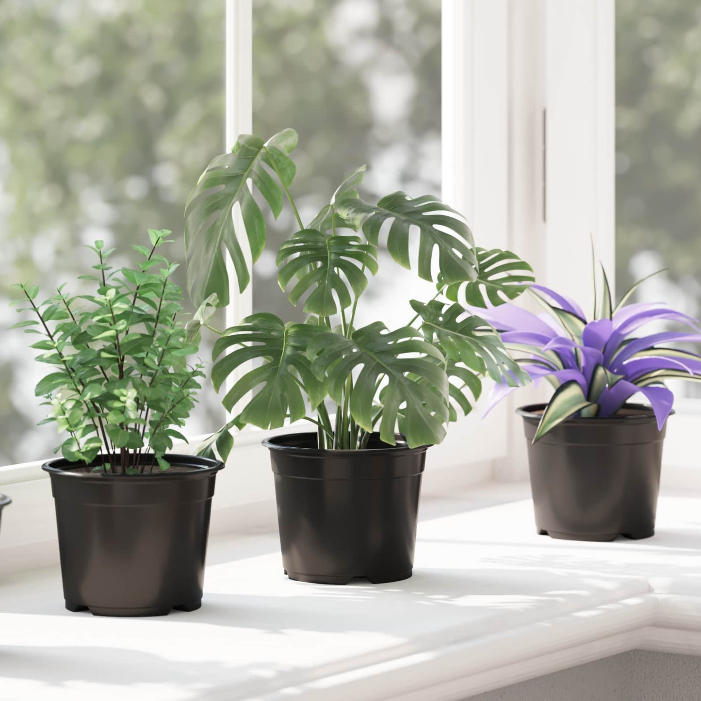 vidaXL Pot de fleurs 200 pcs Noir Ø 15 x 12,5 cm Plastique
