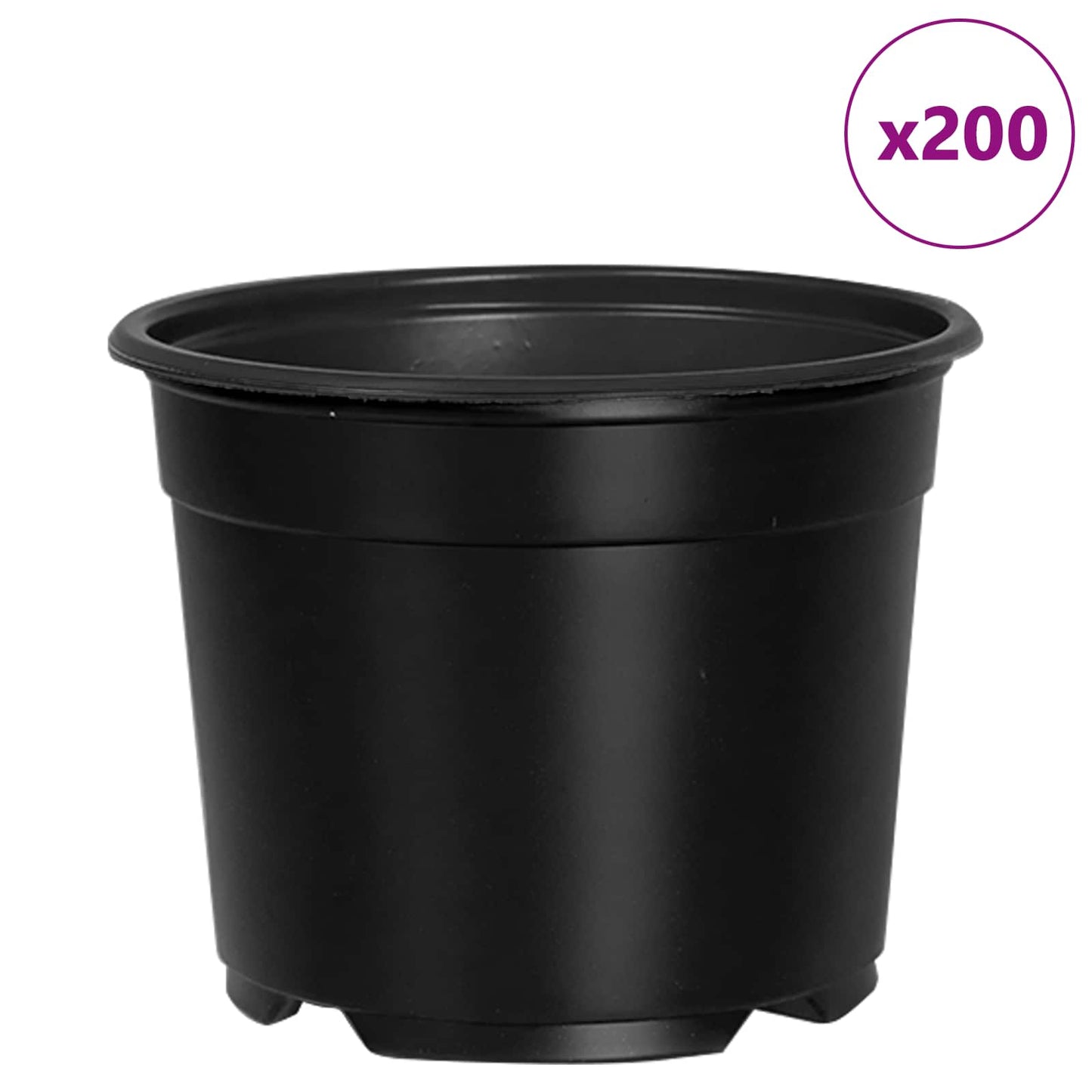 vidaXL Pot de fleurs 200 pcs Noir Ø 15 x 12,5 cm Plastique