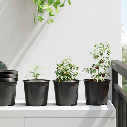 vidaXL Blumentopf 100 pcs Schwarz Ø 15 x 13 cm Kunststoff