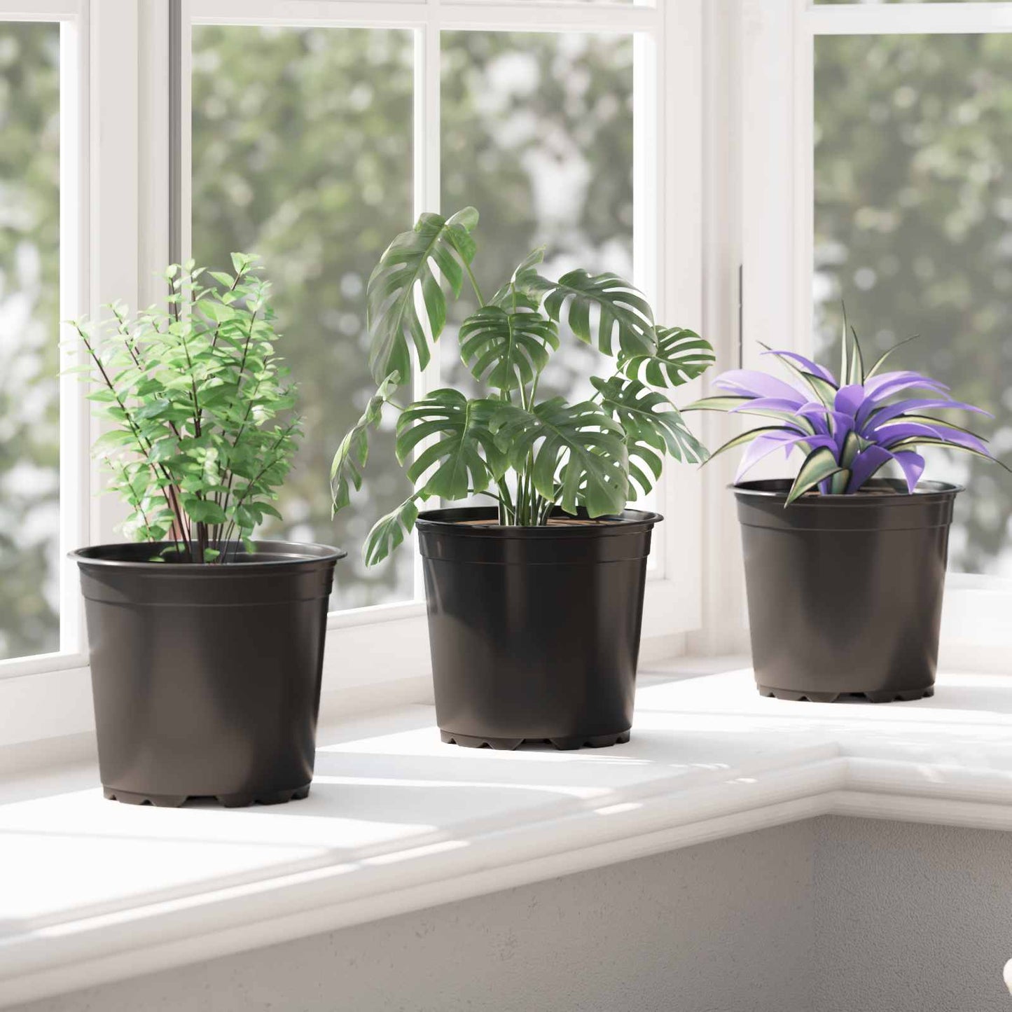 vidaXL Blumentopf 100 pcs Schwarz Ø 15 x 13 cm Kunststoff