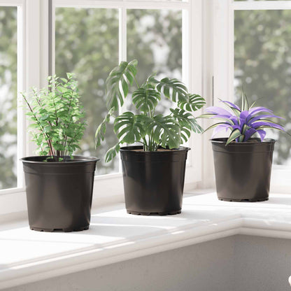 vidaXL Blumentopf 100 pcs Schwarz Ø 15 x 13 cm Kunststoff