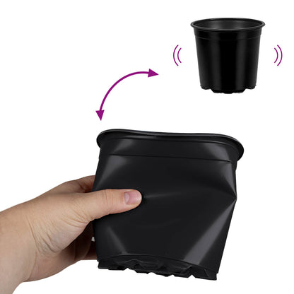 vidaXL Blumentopf 100 pcs Schwarz Ø 15 x 13 cm Kunststoff