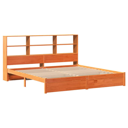 vidaXL Bettgestell mit Aufbewahrungskopfteil 2 pcs Wachsbraun