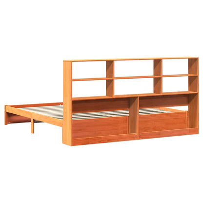 vidaXL Bettgestell mit Aufbewahrungskopfteil 2 pcs Wachsbraun
