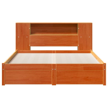 vidaXL Bettgestell mit Aufbewahrungskopfteil 2 pcs Wachsbraun