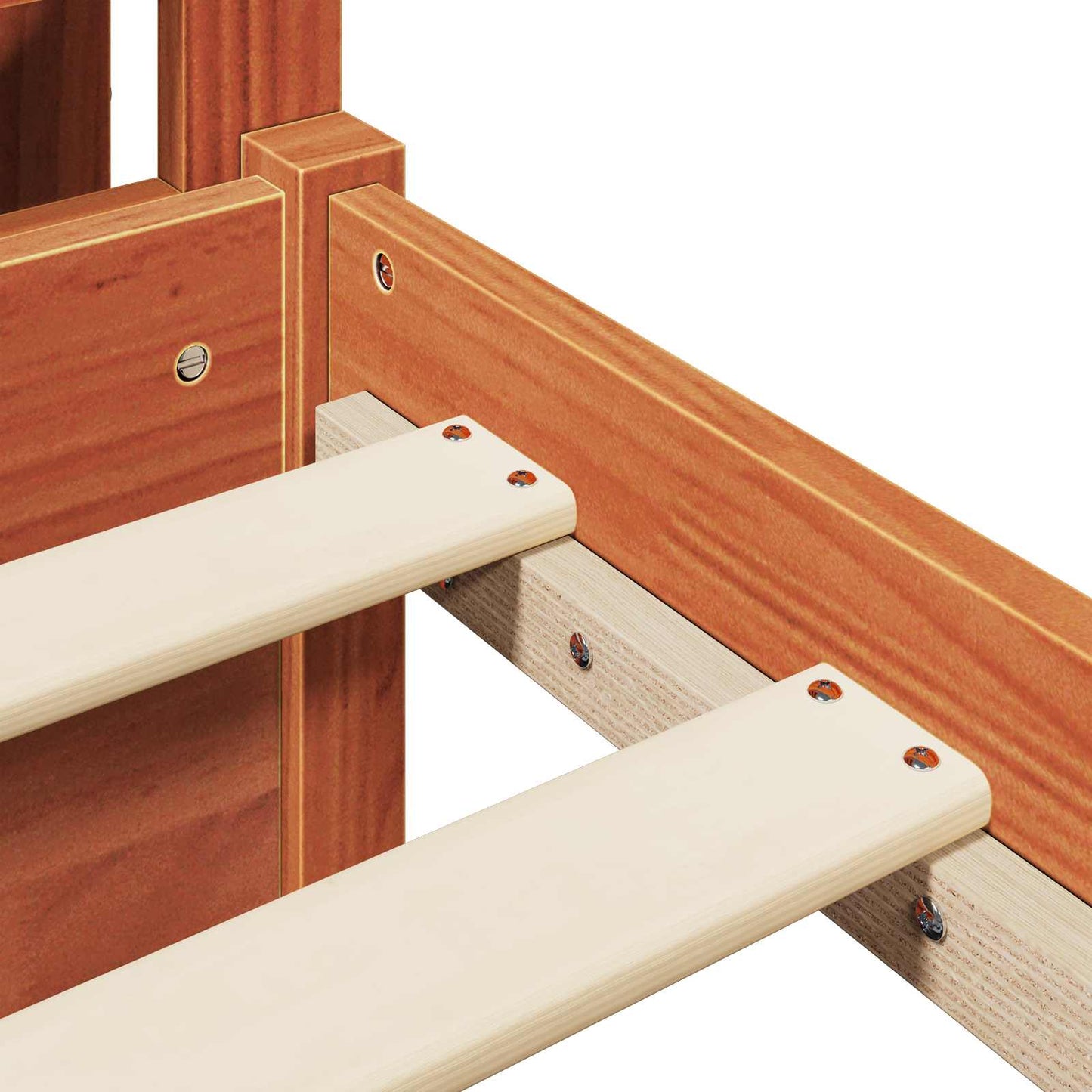 Bettrahmen mit Kopfteil 2 pcs Wachsbraun Massivholz Kiefer