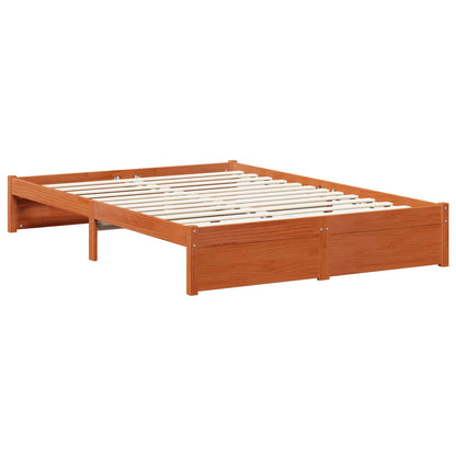 vidaXL Cadre de lit ciré marron 160 x 200 cm Bois de pin massif