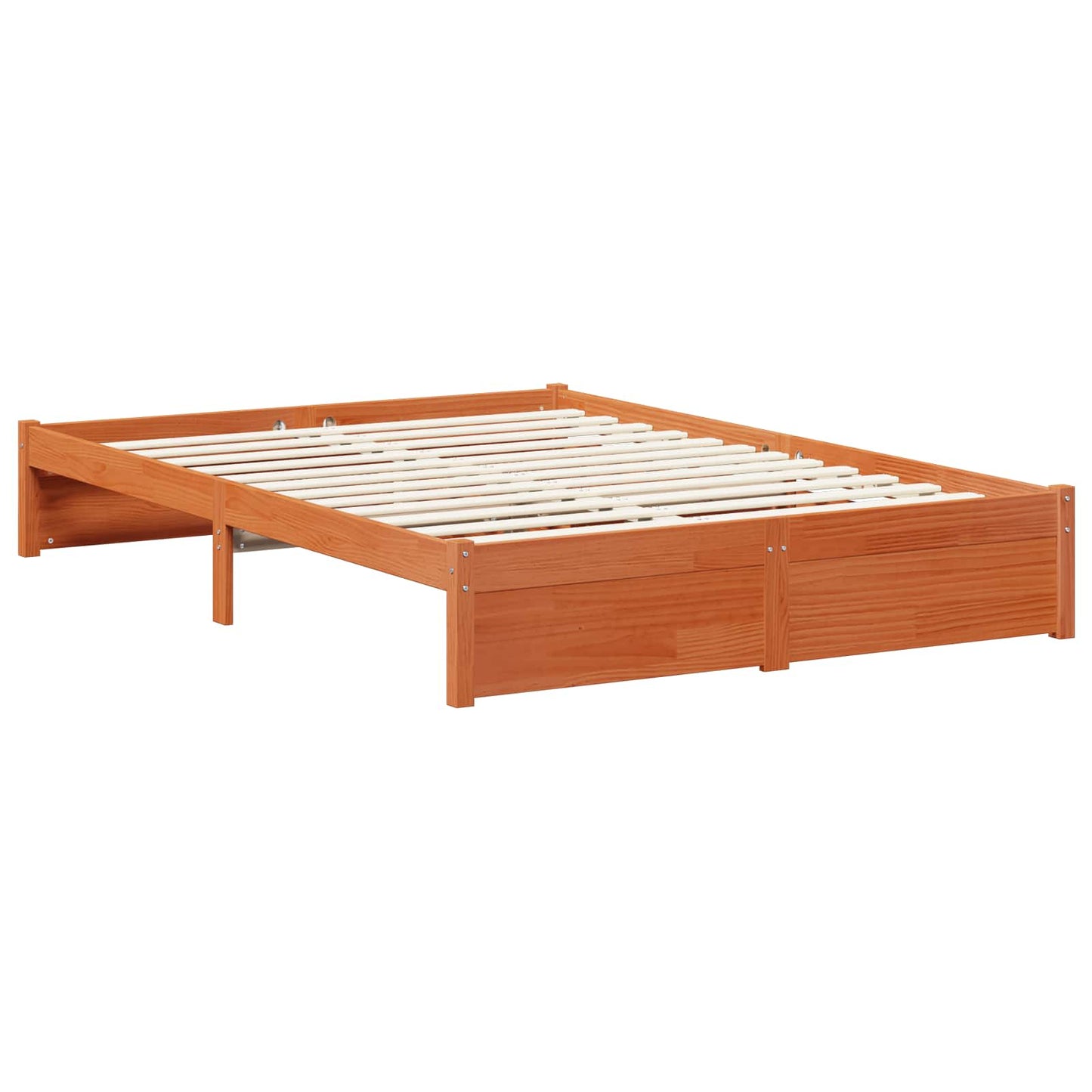 vidaXL Cadre de lit ciré marron 160 x 200 cm Bois de pin massif