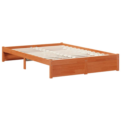 vidaXL Cadre de lit ciré marron 160 x 200 cm Bois de pin massif