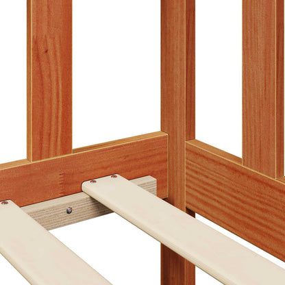 vidaXL Tagesbett mit Kopfteil 3 pcs Wachsbraun Massivholz Kiefer