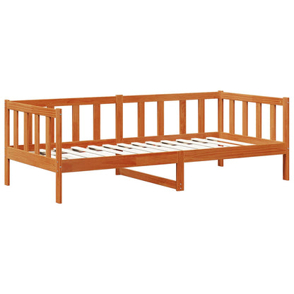vidaXL Tagesbett mit Kopfteil 3 pcs Wachsbraun Massivholz Kiefer
