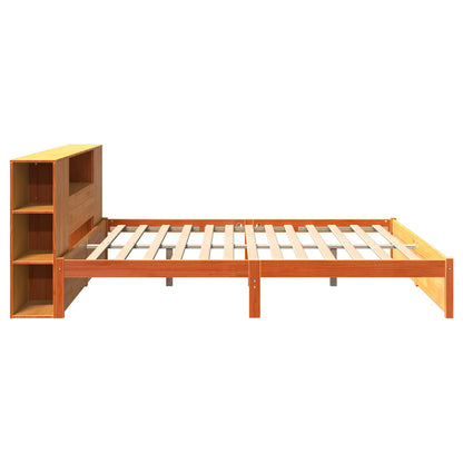 vidaXL Bettgestell mit Aufbewahrungskopfteil 2 pcs Wachsbraun