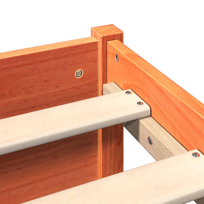 Bettgestell mit Aufbewahrungskopfteil Wachsbraun 140 x 200 cm