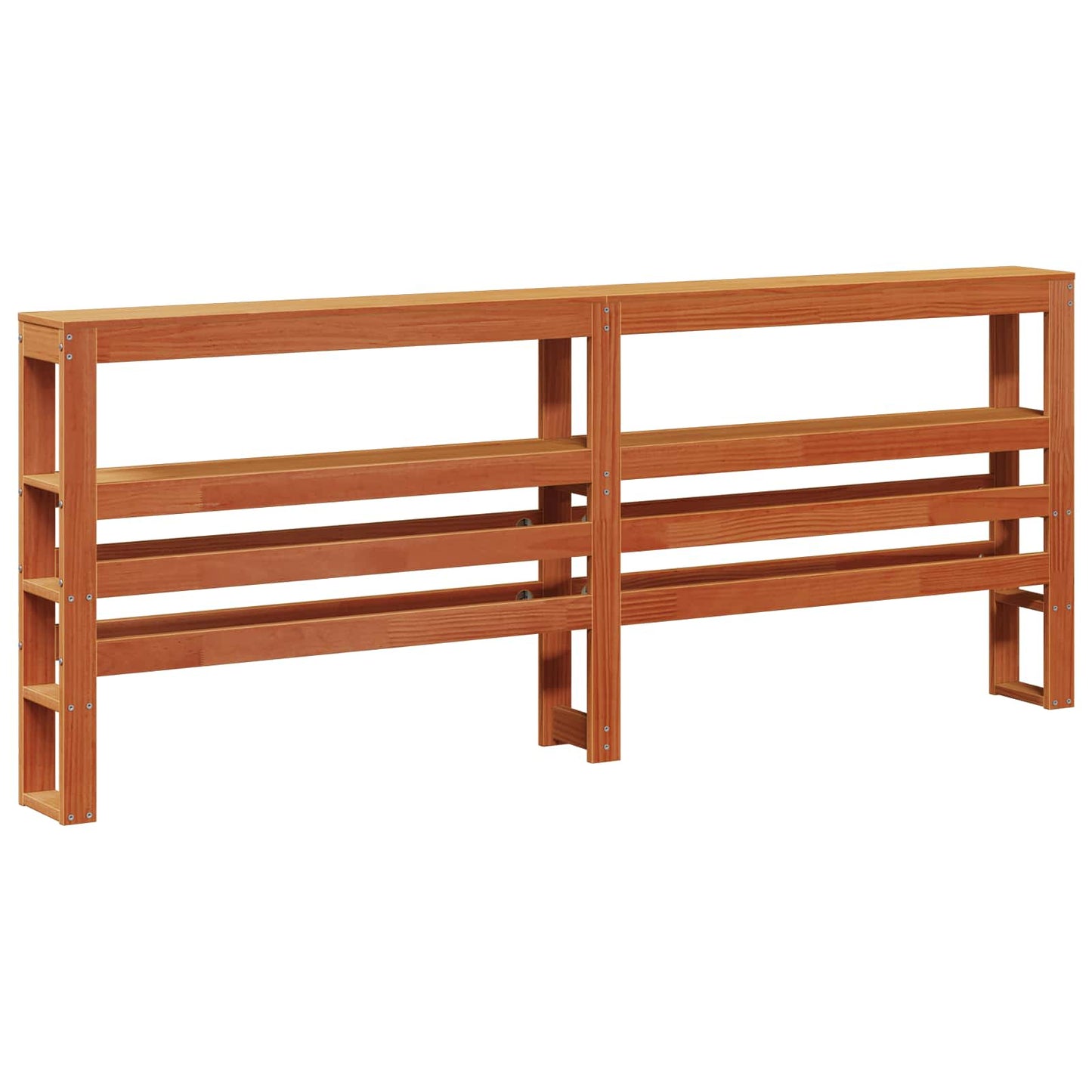vidaXL Bettrahmen mit Kopfteil 2 pcs Wachsbraun Massivholz Kiefer